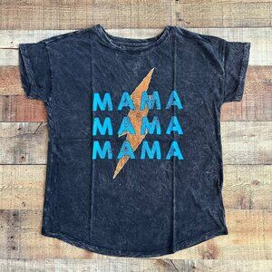 Vintage Canvas Vintage Acid Wash Thunder Mama Short Sleeve Graphic Tee T-shirt